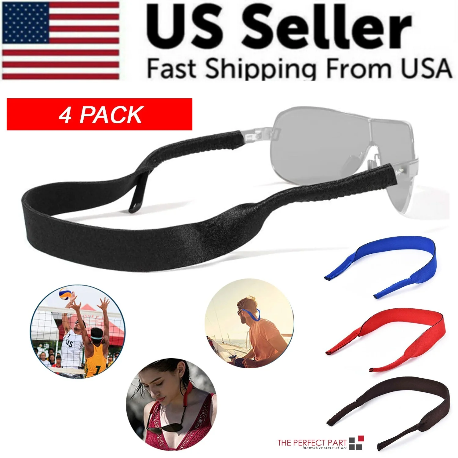 5× Sports Sunglasses Neck Cord Strap Eyeglass Glasses String Lanyard Holder US 4