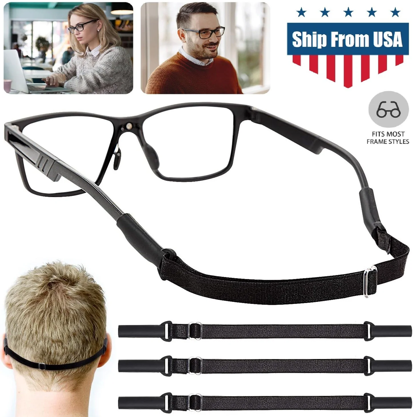 8× Adjustable Sunglasses Holder Straps Sport Glasses Leash Eyeglass Retainer USA