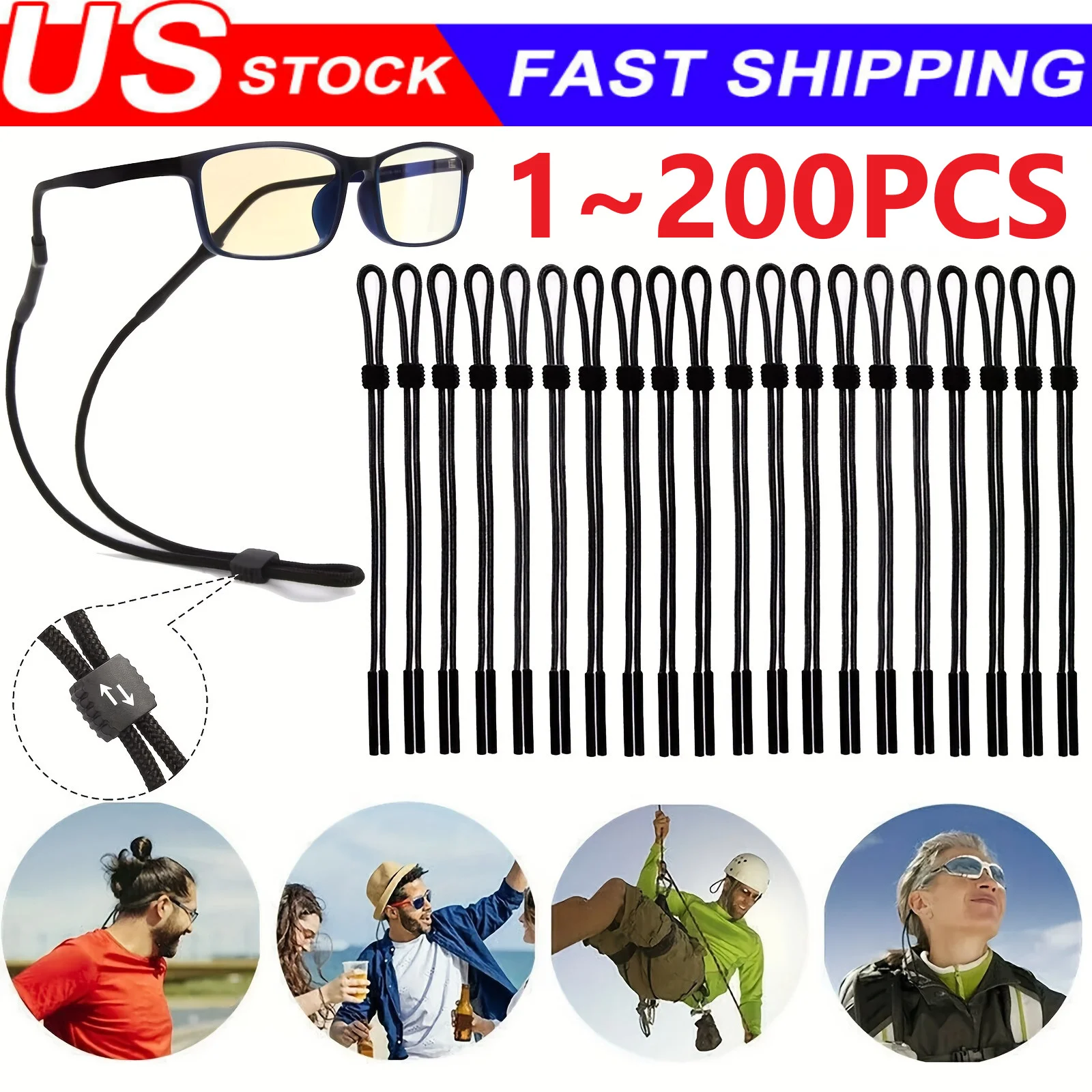 Eyeglass Retainer, 2/4 Pairs Anti-slip Silicone Glasses Ear Grip Set Comfortable 3